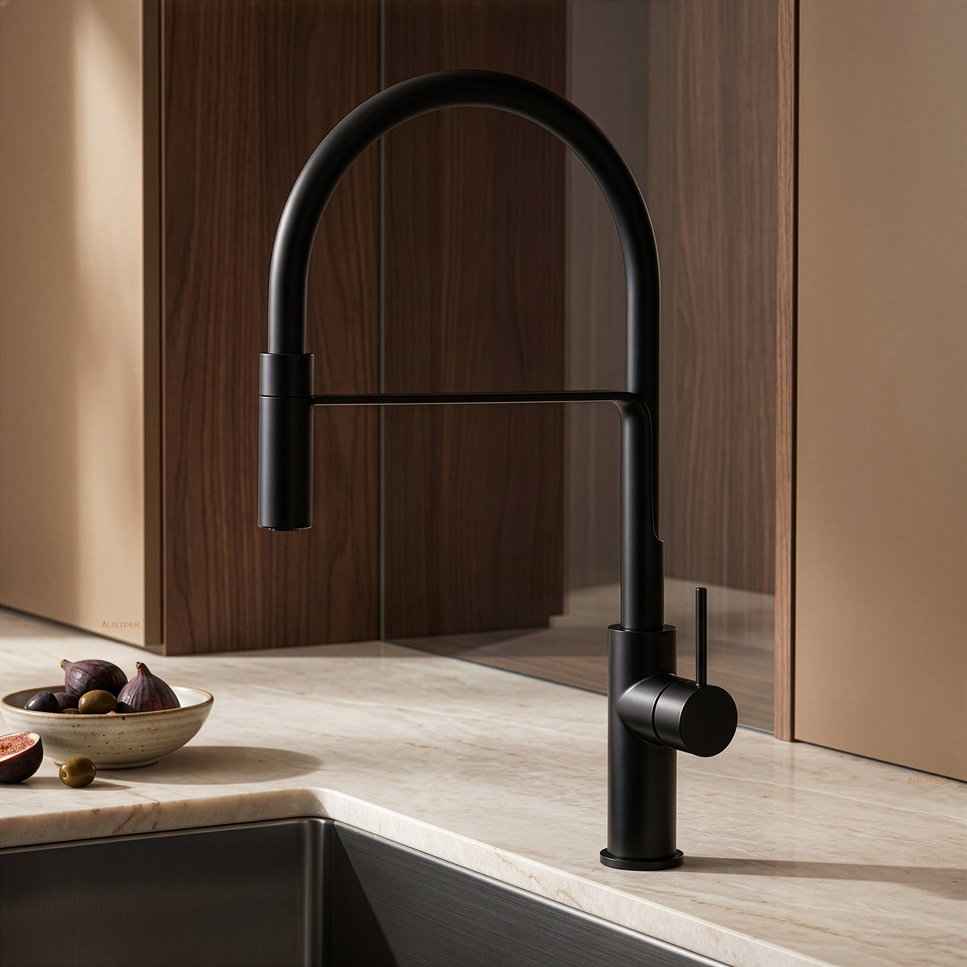 Ikon hali multi-function sink mixer 481mm matte black