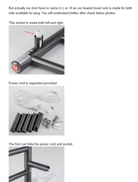 AQUAPERLA 4-BAR ROUND LADDER HEATED TOWEL RAIL BRUSHED GUN METAL 520MM