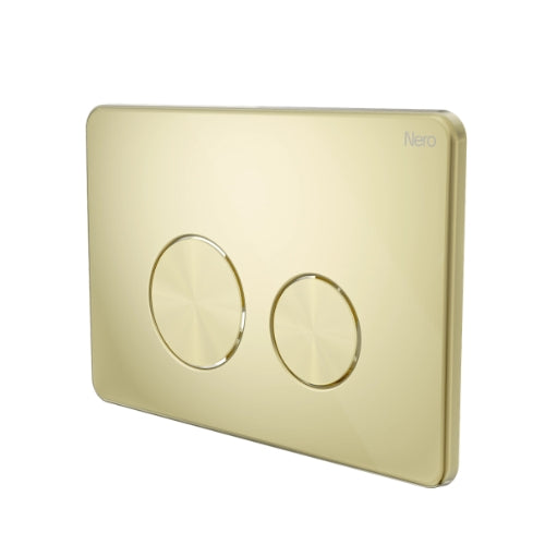 NERO IN WALL TOILET PUSH PLATE 258MM BRUSHED GOLD