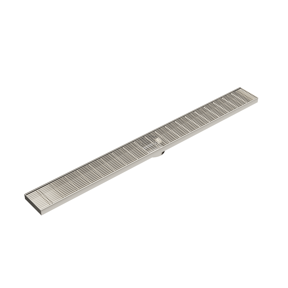 LINSOL EZYFLOW HEELGUARD DN89 LINEAR WASTE 1000MM BRUSHED NICKEL