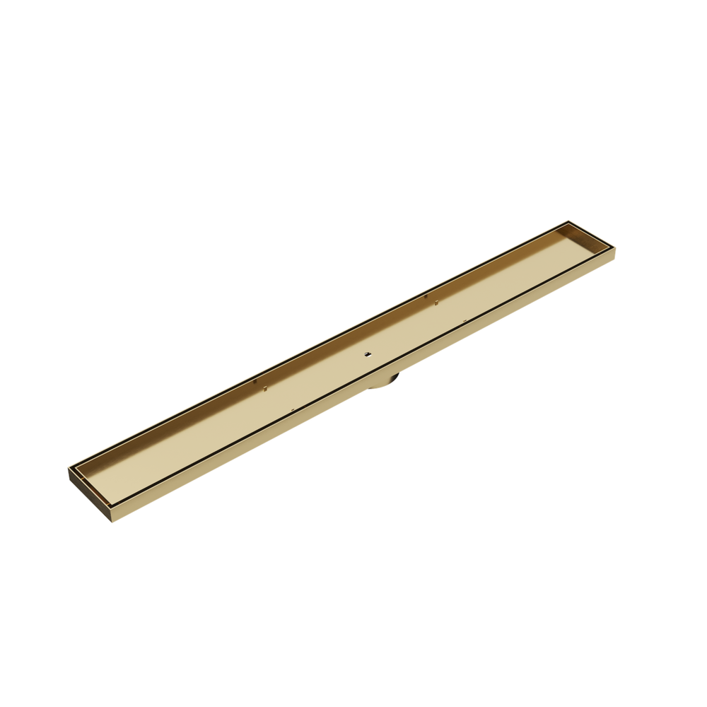 LINSOL EZYFLOW TILE INSERT DN64 LINEAR WASTE 1000MM BRUSHED BRASS