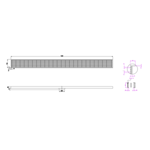 LINSOL EZYFLOW HEELGUARD DN64 LINEAR WASTE 1200MM BRUSHED BRASS