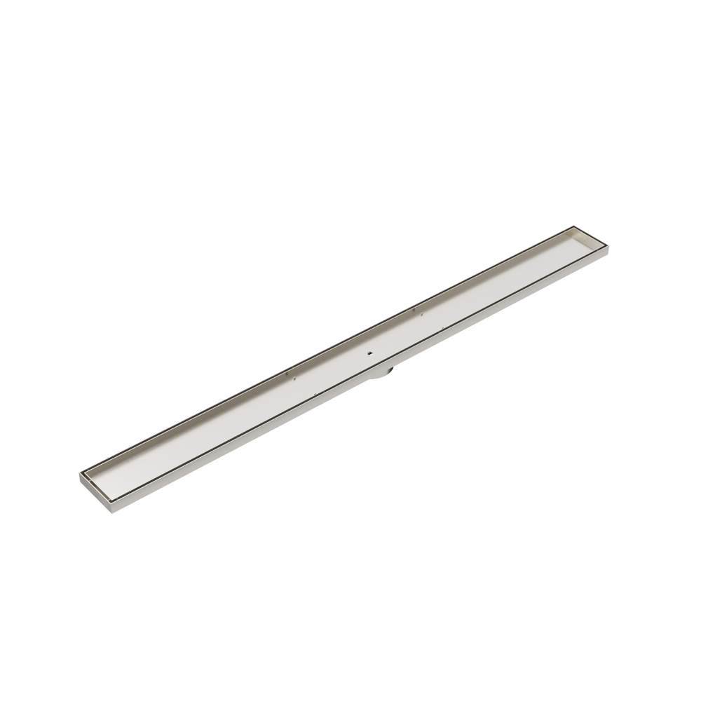 LINSOL EZYFLOW TILE INSERT DN64 LINEAR WASTE 1200MM BRUSHED NICKEL