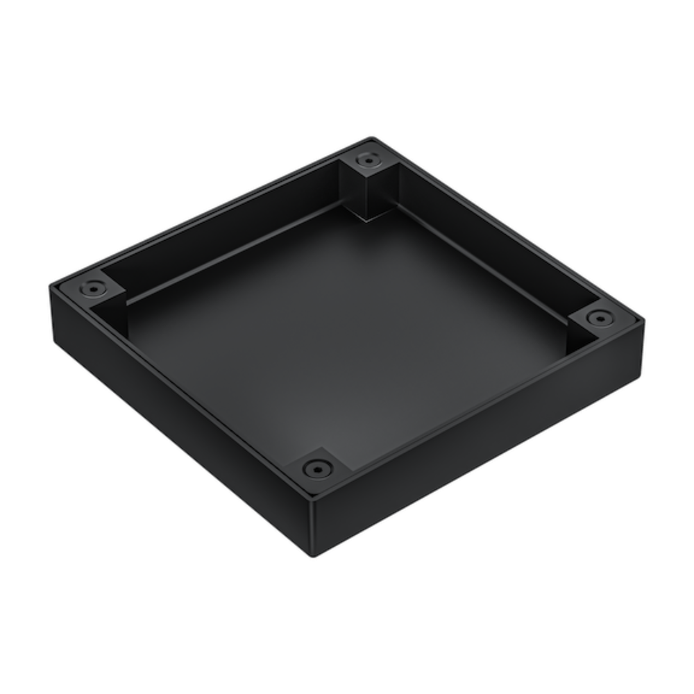 LINSOL EZYFLOW TILE INSERT DN94 SQUARE CLEAN OUT 130MM MATTE BLACK