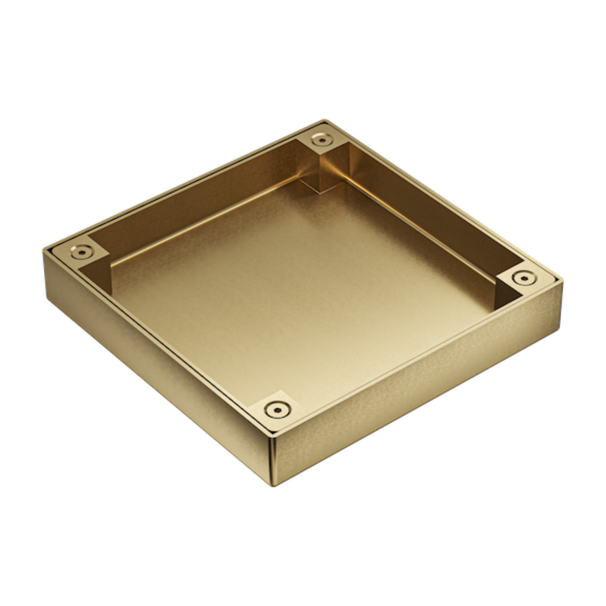 LINSOL EZYFLOW TILE INSERT DN94 SQUARE CLEAN OUT 130MM BRUSHED BRASS