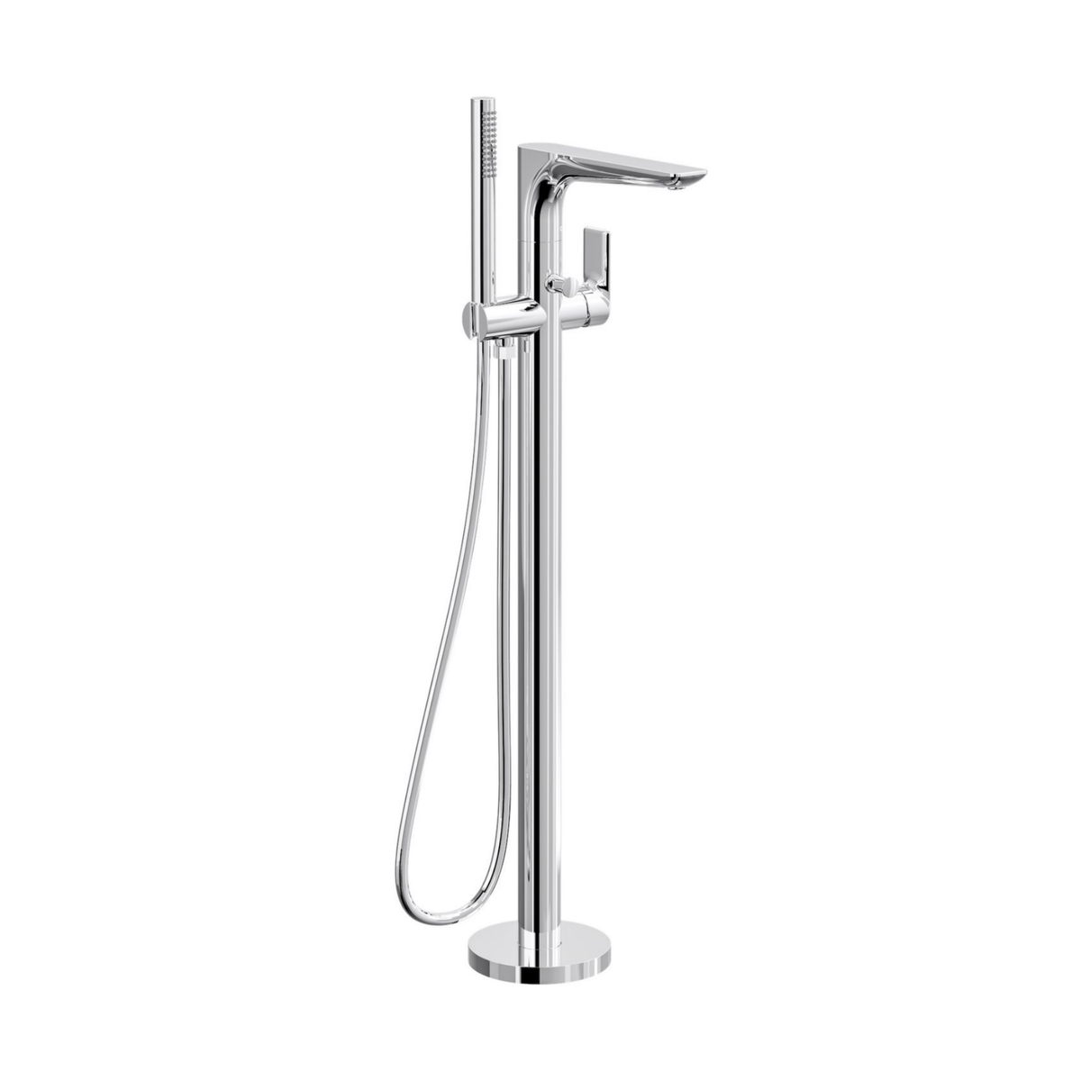 LINSOL KYAH FREESTANDING BATH FILLER WITH HAND SHOWER 914MM CHROME
