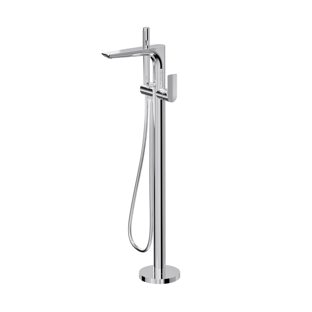 LINSOL KYAH FREESTANDING BATH FILLER WITH HAND SHOWER 914MM CHROME