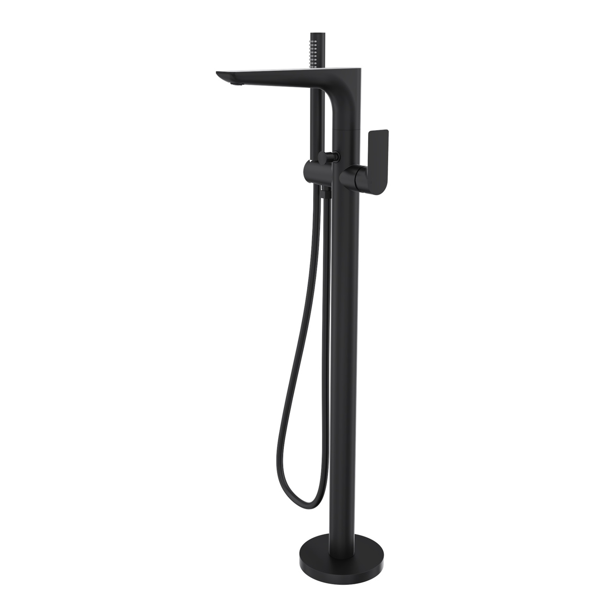 LINSOL KYAH FREESTANDING BATH FILLER WITH HAND SHOWER 914MM MATTE BLACK