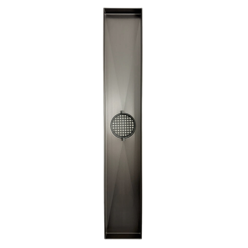 RADIANT HEATING LINEAR TILE INSERT FLOOR GRATE BRUSHED SATIN (AVAILABLE IN 600MM, 700MM, 800MM, 900MM, 1000MM AND 1200MM)