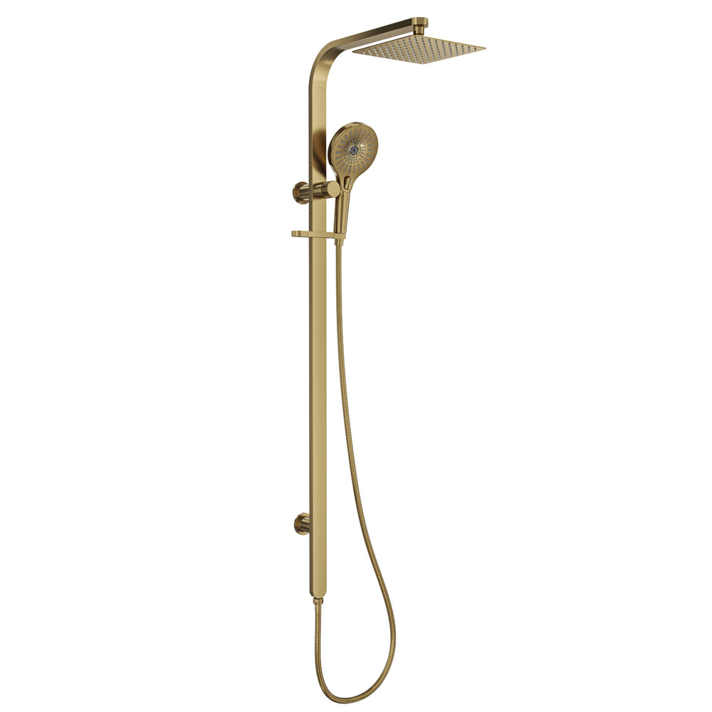 LINSOL OCEANJET TWIN SHOWER WITH LONG RAIL 1271MM BRUSHED BRASS