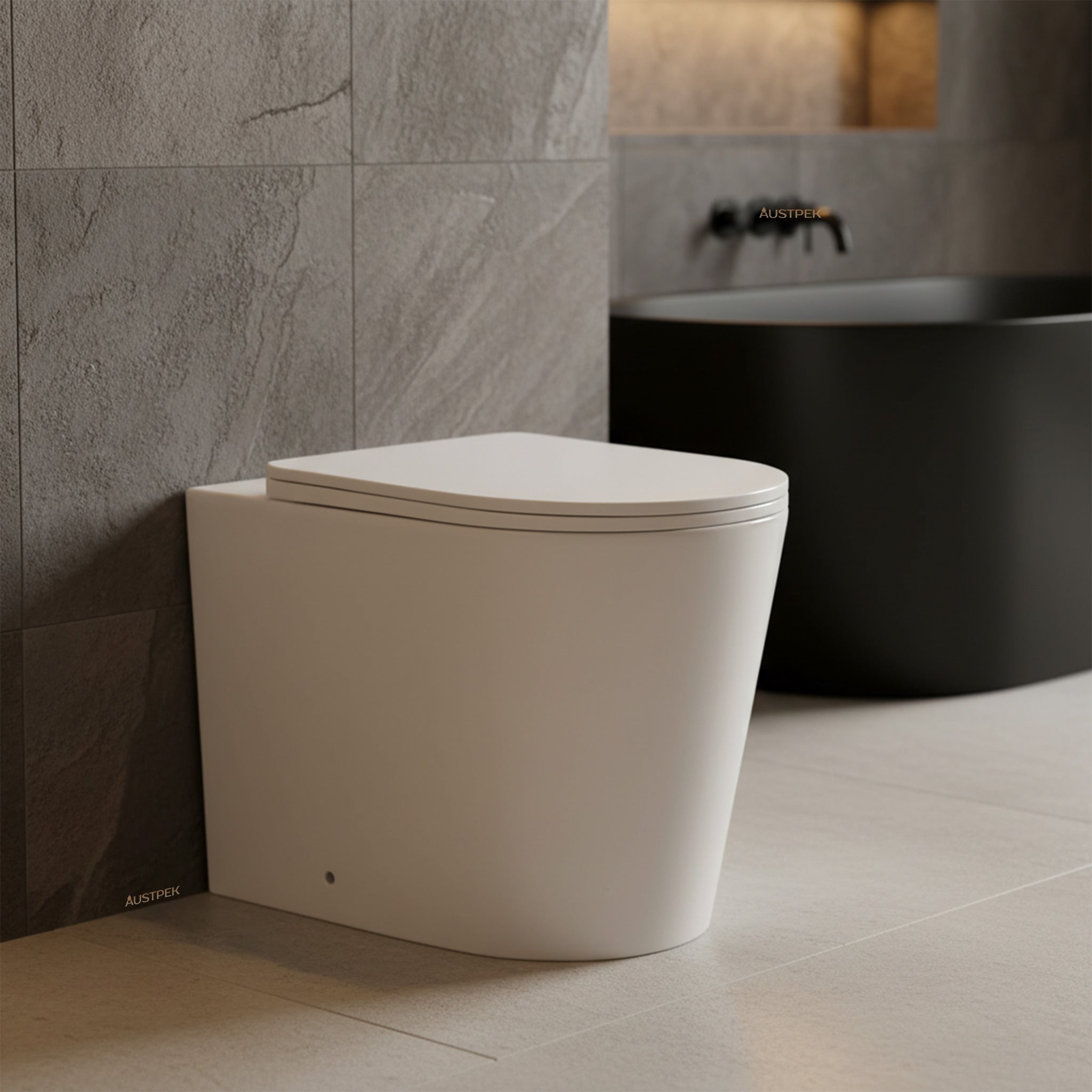 POSEIDON AVIS RIMLESS WALL FACED FLOOR PAN GLOSS WHITE