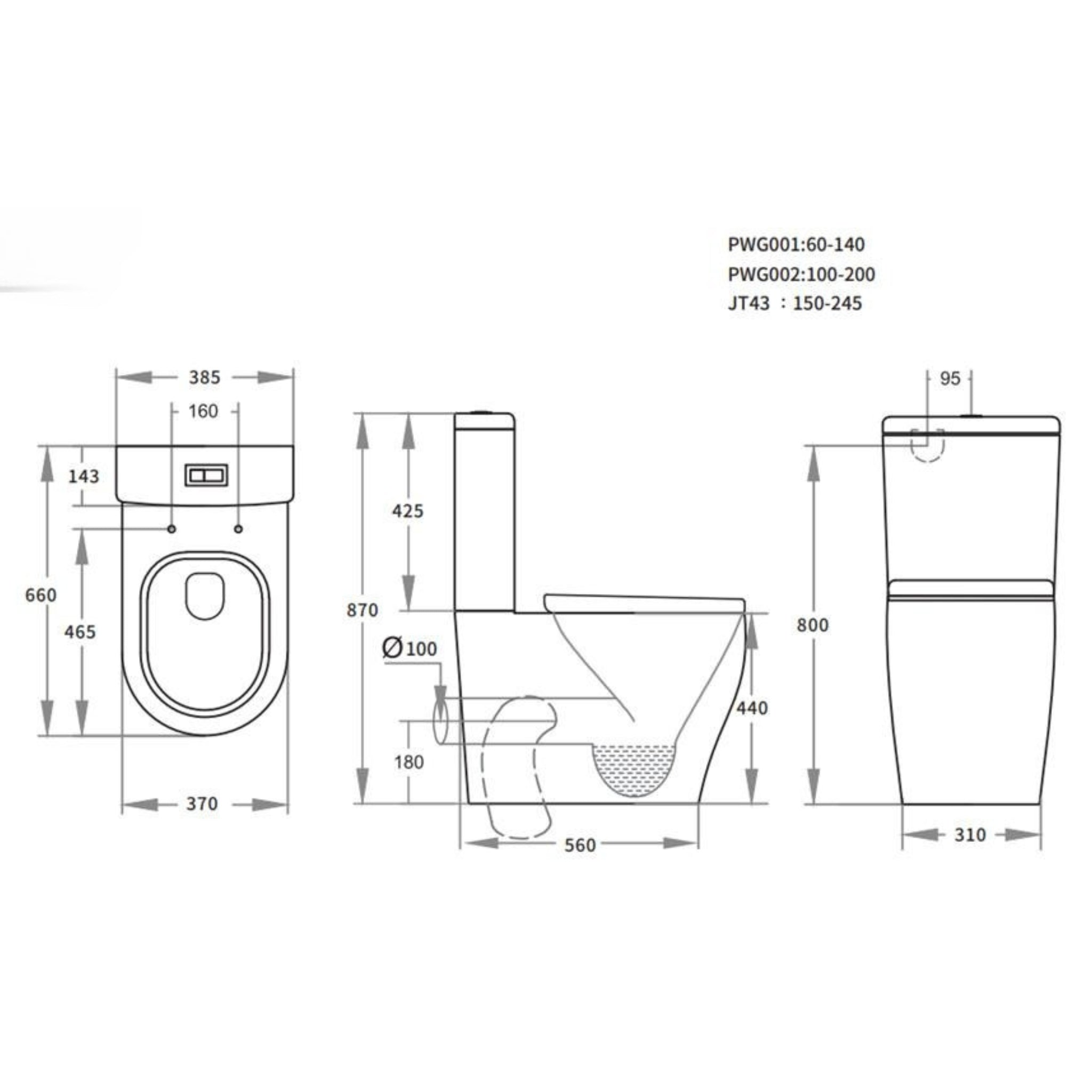 POSEIDON ZEUS RIMLESS AND TORNADO FLUSH BACK TO WALL TOILET SUITE GLOSS WHITE
