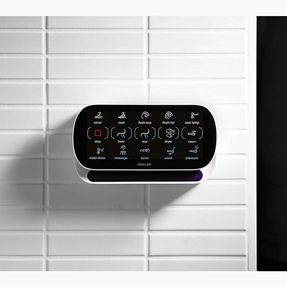 KOHLER VEIL INTELLIGENT RIMLESS WALL FACED TOILET W/ BLUETOOTH REMOTE BIDET PACKAGE ELONGATED GLOSS WHITE