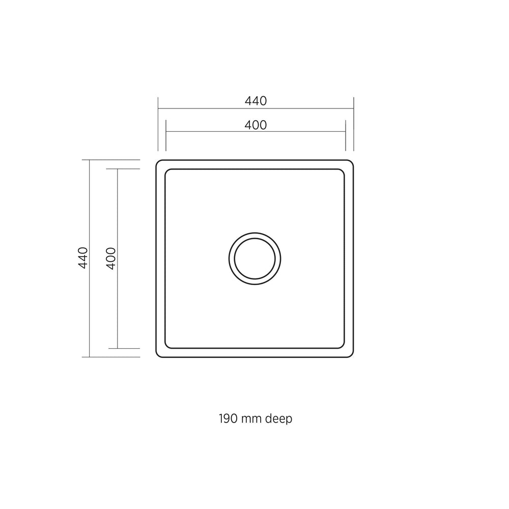 SEIMA LETO 400 SINGLE BOWL KITCHEN AND LAUNDRY SINK STAINLESS STEEL 440MM