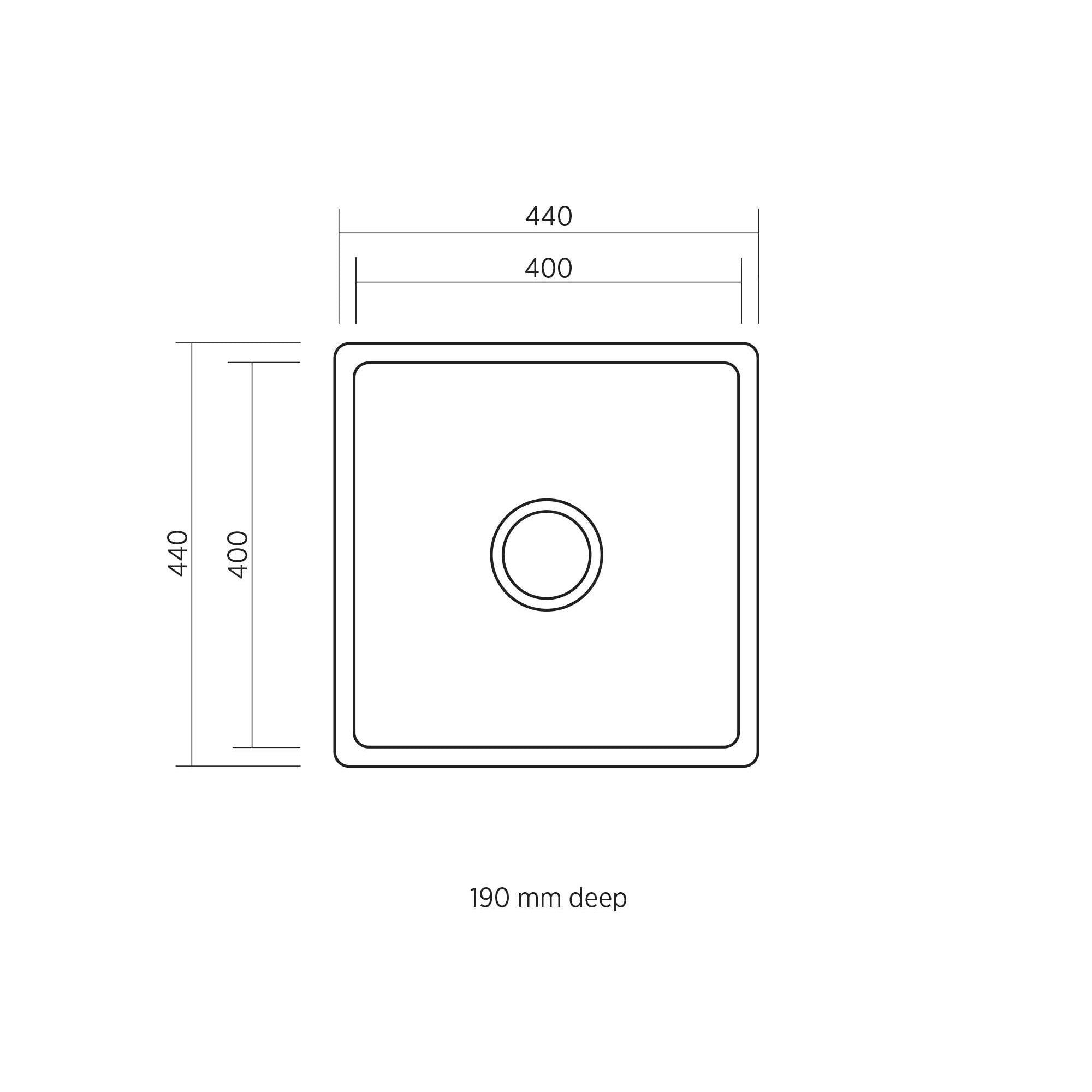 SEIMA LETO 400 SINGLE BOWL KITCHEN AND LAUNDRY SINK STAINLESS STEEL 440MM