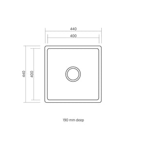 SEIMA LETO 400 SINGLE BOWL KITCHEN AND LAUNDRY SINK STAINLESS STEEL 440MM
