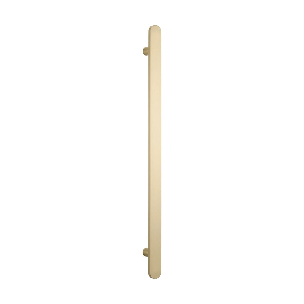 RADIANT HEATING VERTICAL FLAT BAR HEATED SINGLE TOWEL RAIL LIGHT GOLD 930MM