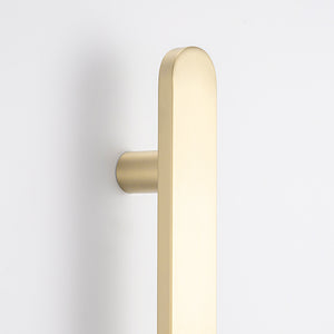 RADIANT HEATING VERTICAL FLAT BAR HEATED SINGLE TOWEL RAIL LIGHT GOLD 930MM