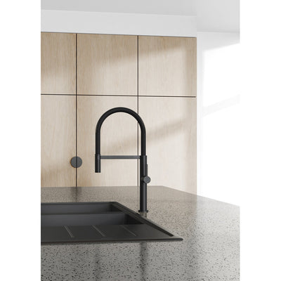 PHOENIX PRIZE FLEXIBLE COIL SINK MIXER 496MM MATTE BLACK