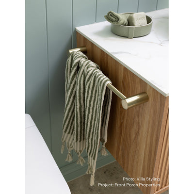 PHOENIX VIVID SLIMLINE NON-HEATED HAND TOWEL RAIL MATTE BLACK 350MM
