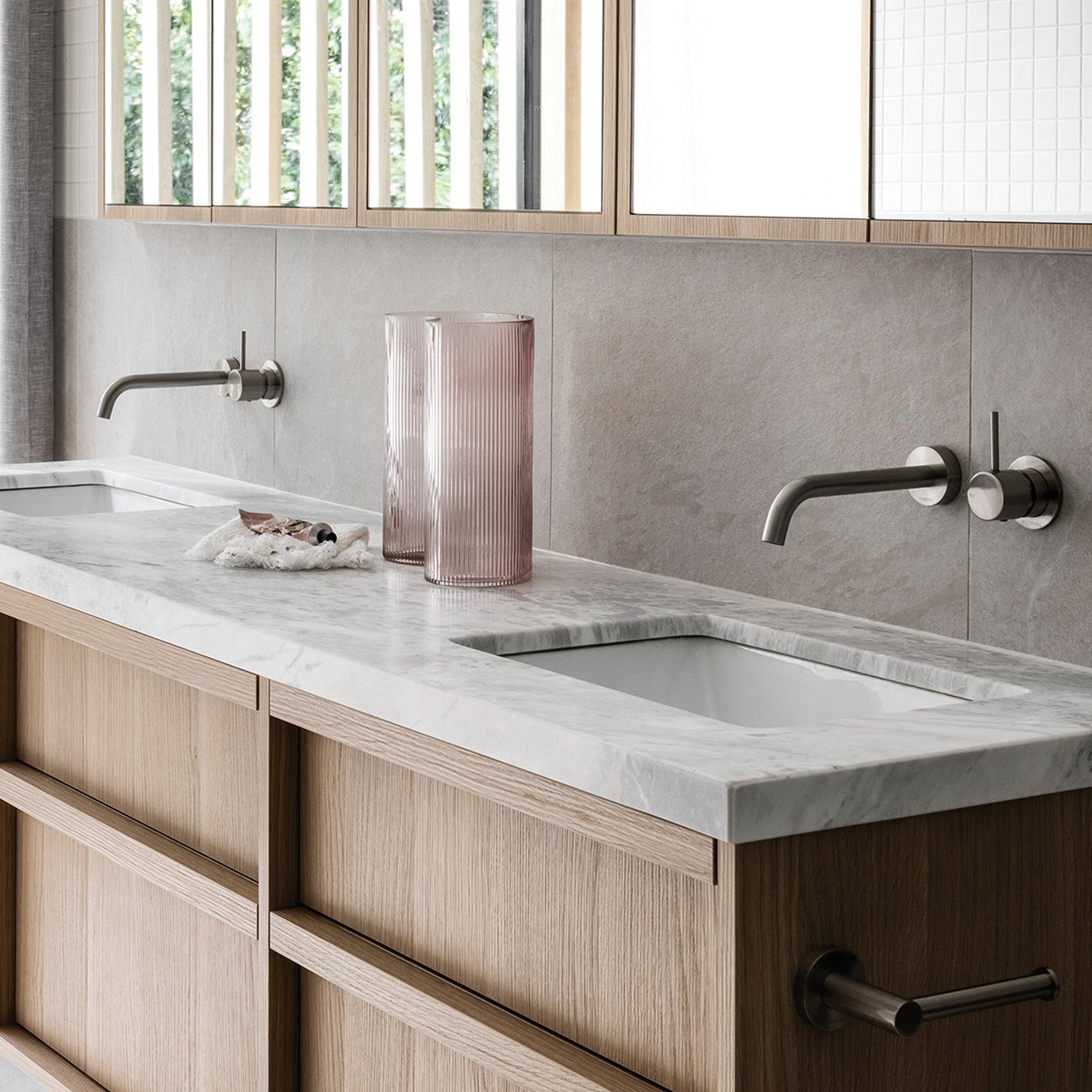 PHOENIX VIVID SLIMLINE UP LEAD FREE SHOWER / WALL MIXER BRUSHED NICKEL