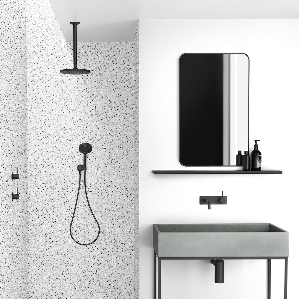 PHOENIX VIVID SHOWER ROSE ROUND 230MM MATTE BLACK