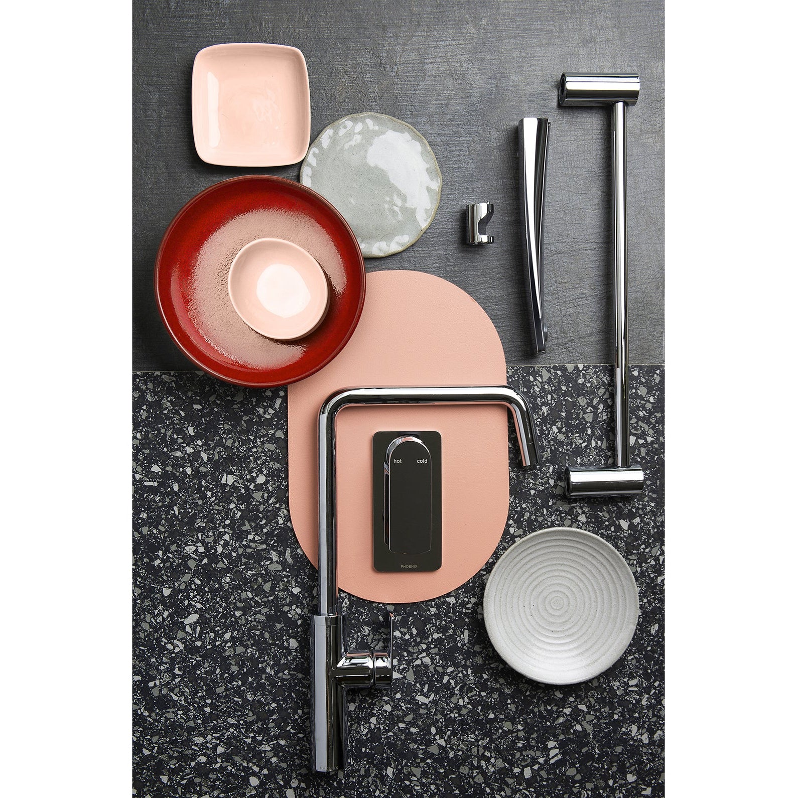 PHOENIX MEKKO SINK MIXER 190MM SQUARELINE CHROME