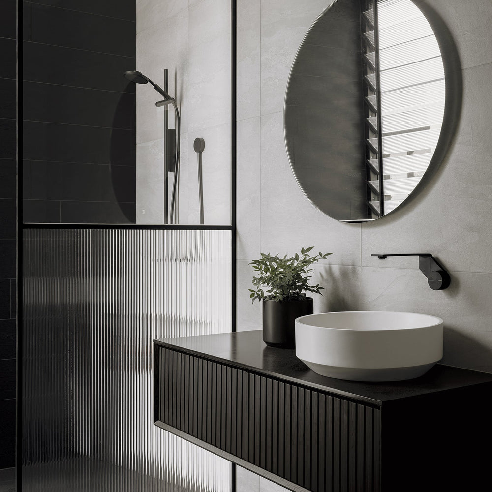 PHOENIX AXIA LEAD FREE WALL BASIN BATH MIXER SET 200MM MATTE BLACK