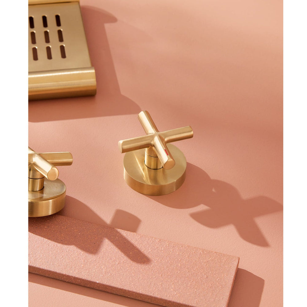 PHOENIX VIVID SLIMLINE LEAD FREE PLUS WALL TOP ASSEMBLIES EXTENDED SPINDLES BRUSHED GOLD