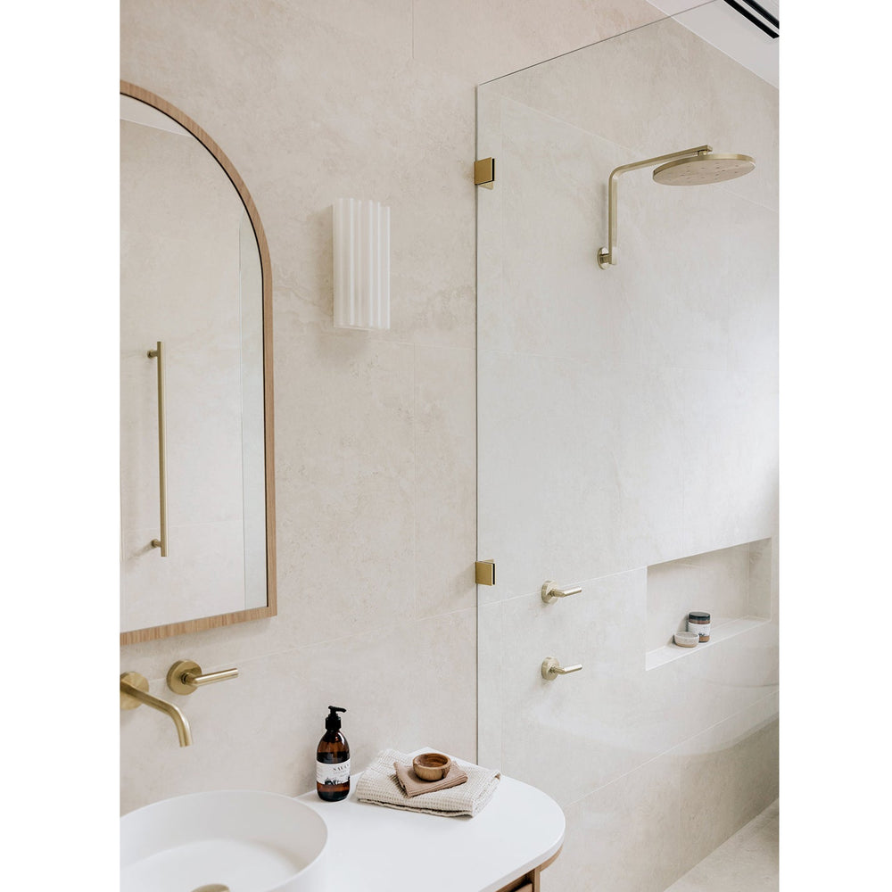 PHOENIX VIVID SLIMLINE HIGH-RISE SHOWER ARM ROUND PLATE 300MM BRUSHED GOLD