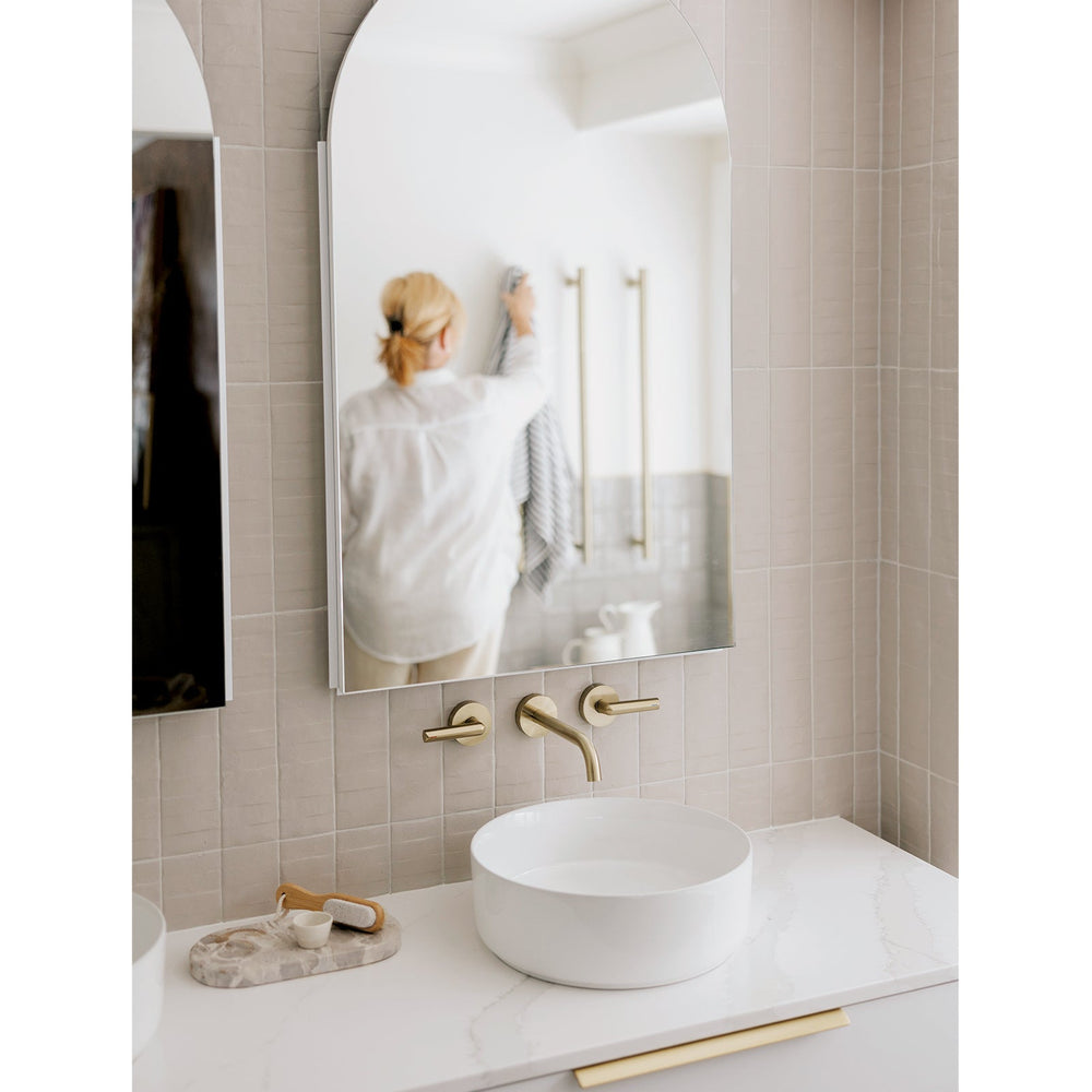 PHOENIX VIVID SLIMLINE PLUS WALL BASIN / BATH OUTLET 194MM BRUSHED GOLD