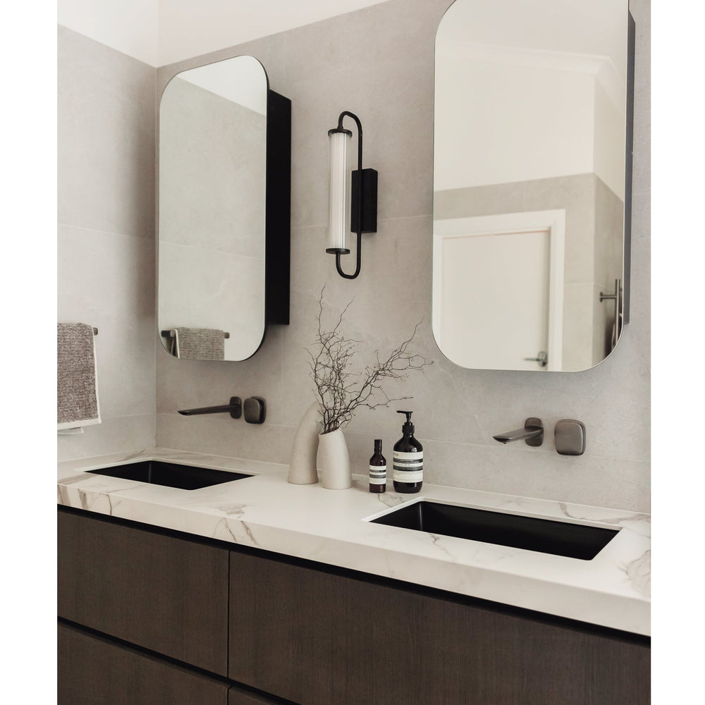 PHOENIX NUAGE LEAD FREE WALL BASIN BATH MIXER SET 200MM BRUSHED CARBON