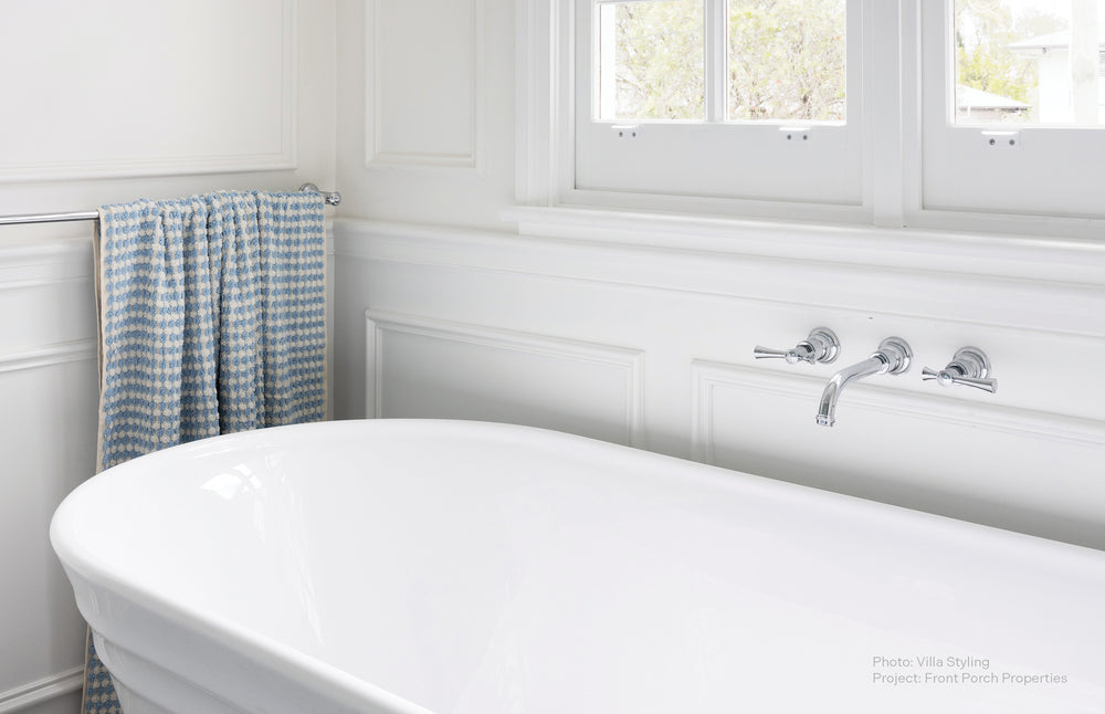 PHOENIX CROMFORD WALL BASIN / BATH TAP SET 181MM CHROME