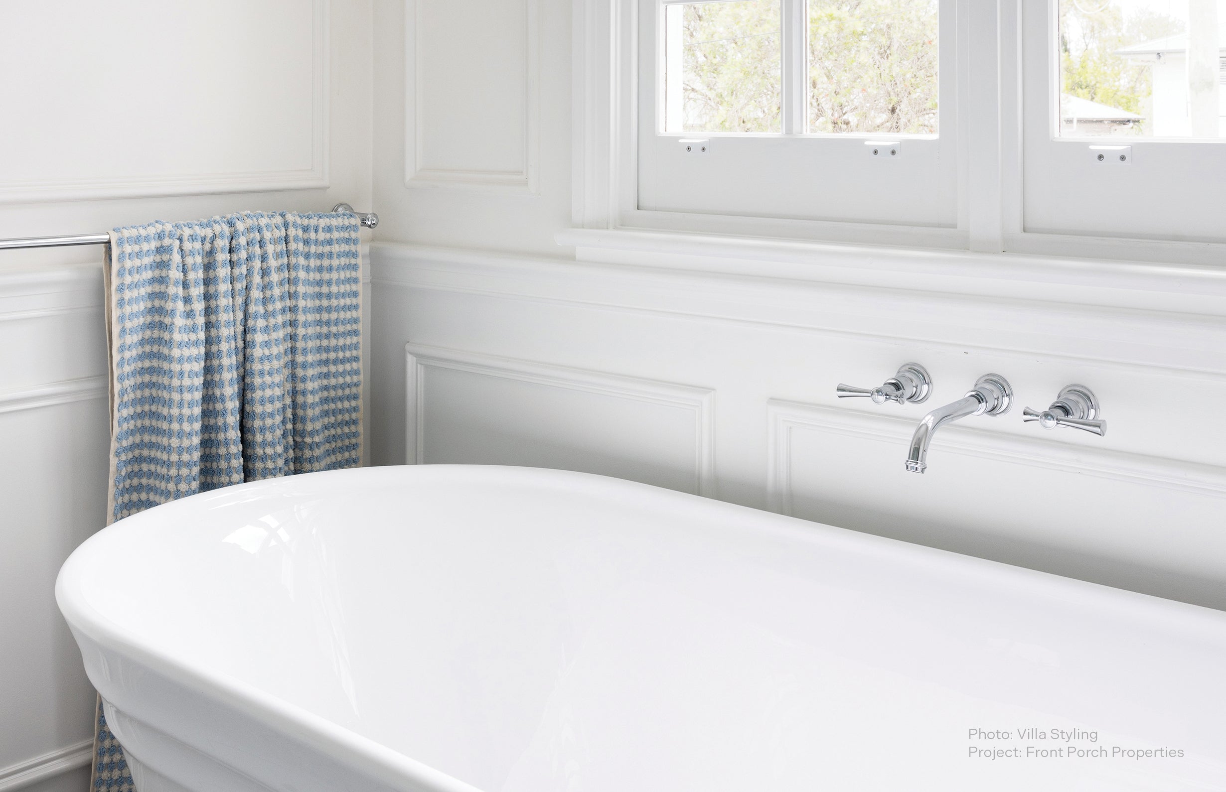 PHOENIX CROMFORD LEAD FREE WALL BASIN / BATH TAP SET 181MM CHROME