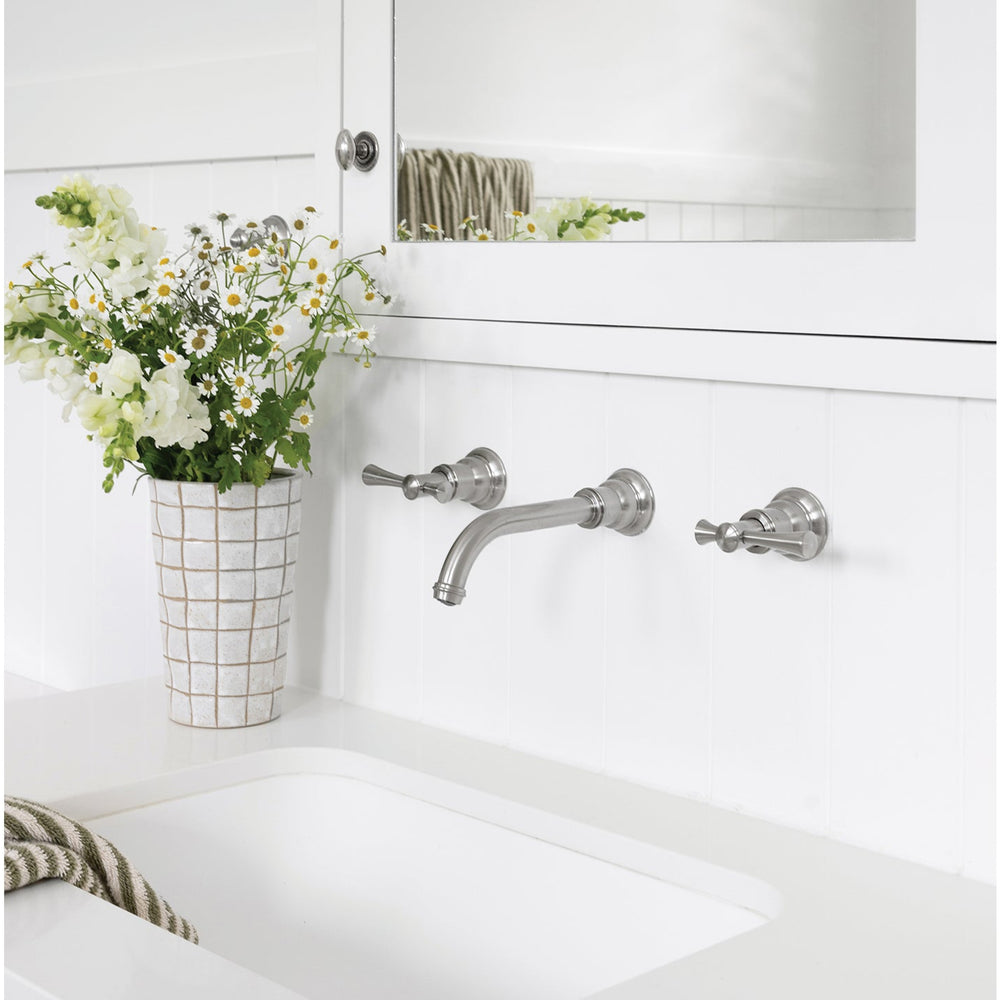 PHOENIX CROMFORD WALL BASIN / BATH TAP SET 181MM CHROME