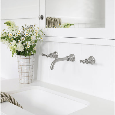 PHOENIX CROMFORD LEAD FREE WALL BASIN / BATH TAP SET 181MM CHROME