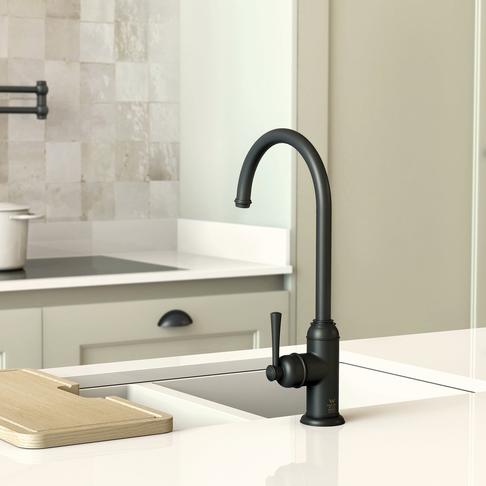 PHOENIX CROMFORD LEAD FREE SINK MIXER 363MM MATTE BLACK