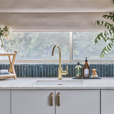 PHOENIX CROMFORD LEAD FREE SINK MIXER 363MM BRUSHED GOLD