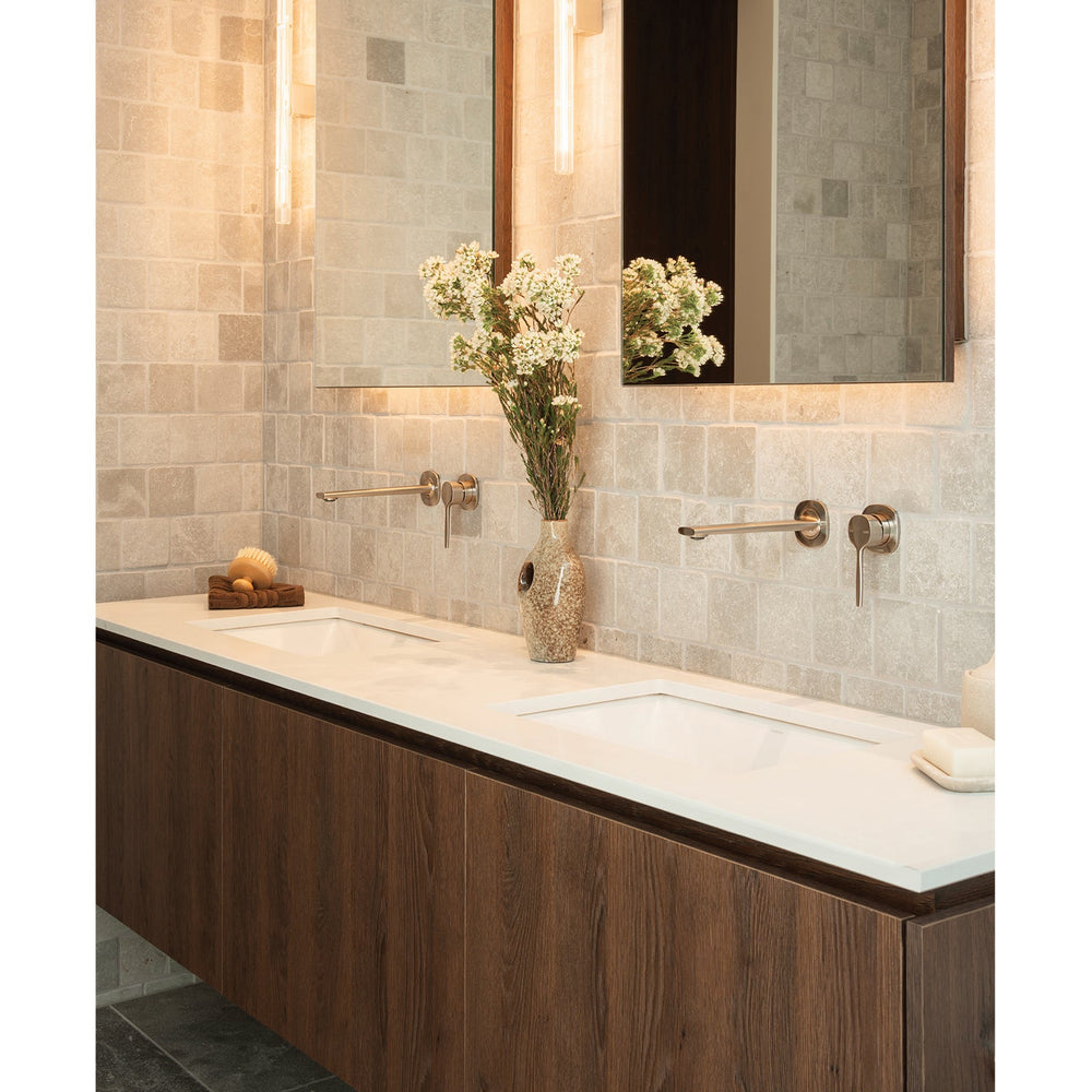 PHOENIX VASK SWITCHMIX LEAD FREE WALL BASIN / BATH MIXER SET COMPLETE KIT 199MM BRUSHED NICKEL