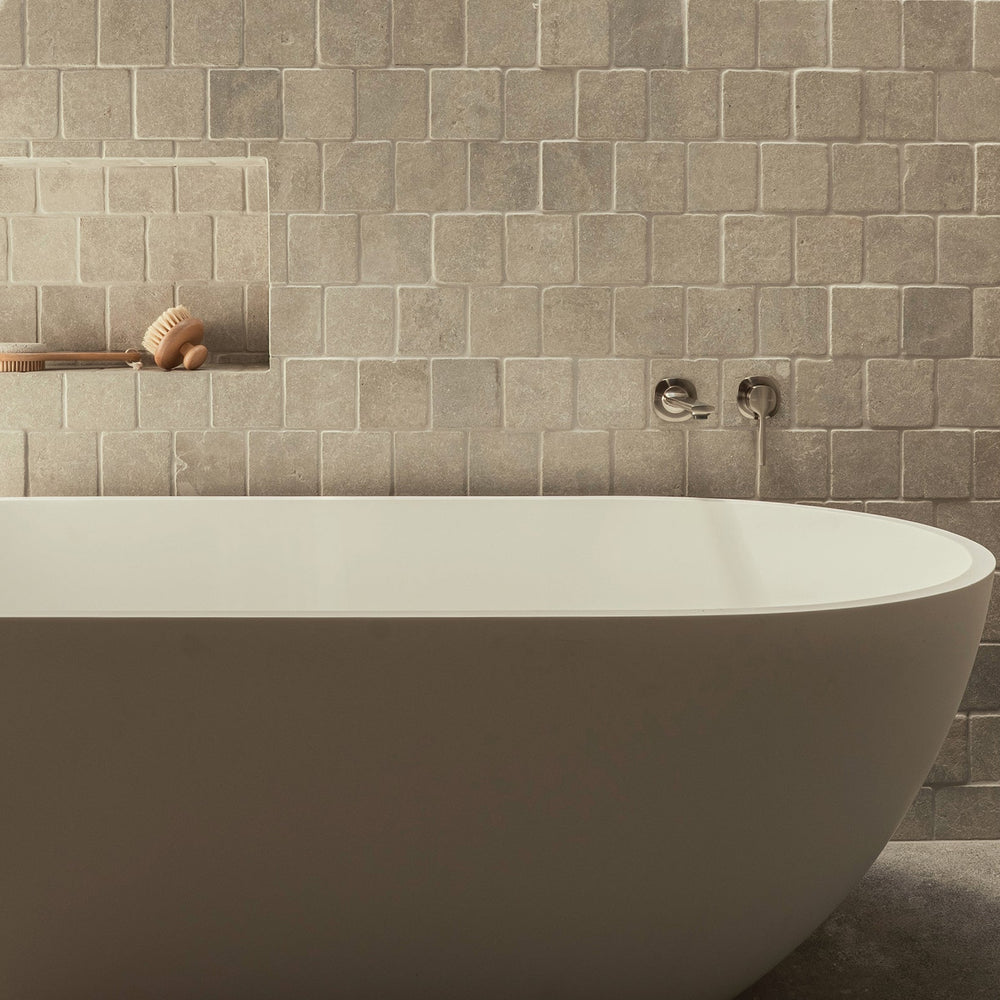PHOENIX VASK SWITCHMIX LEAD FREE WALL BASIN / BATH MIXER SET COMPLETE KIT 199MM BRUSHED NICKEL