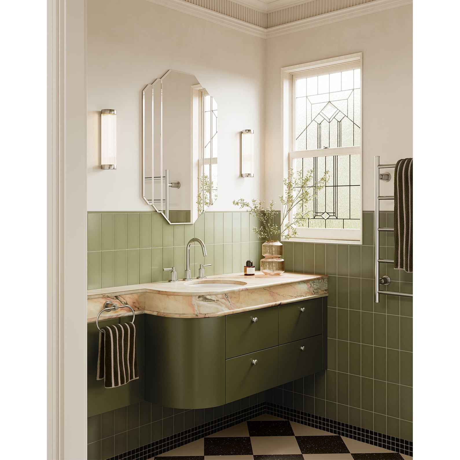 PHOENIX WILTERN LEAD FREE BASIN SET 224MM BRUSHED NICKEL