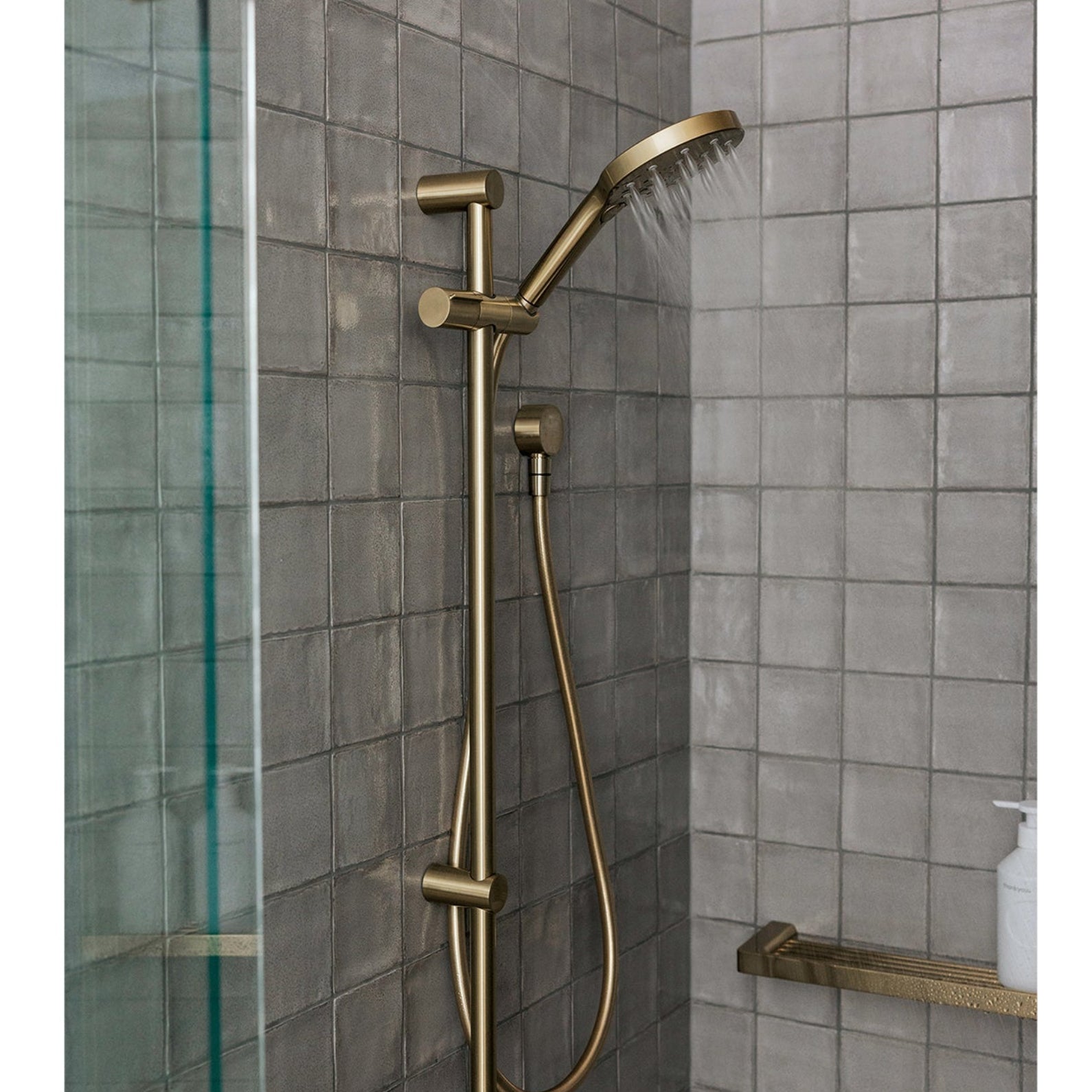 PHOENIX GLOSS SHOWER SHELF BRUSHED GOLD 400MM