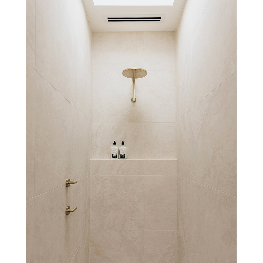 PHOENIX VIVID SLIMLINE HIGH-RISE SHOWER ARM ROUND PLATE 300MM BRUSHED GOLD