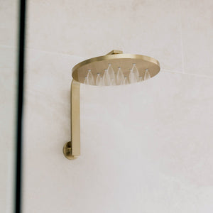PHOENIX VIVID SLIMLINE HIGH-RISE SHOWER ARM ROUND PLATE 300MM BRUSHED GOLD