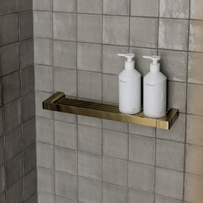 PHOENIX GLOSS SHOWER SHELF BRUSHED GOLD 400MM