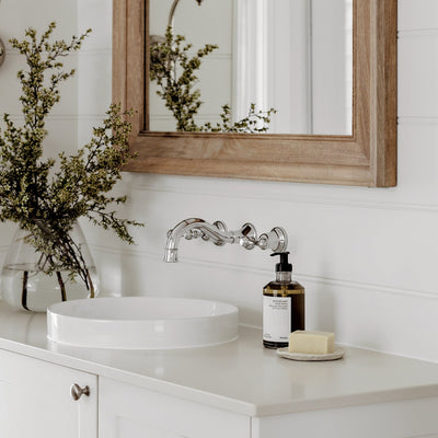 PHOENIX NOSTALGIA LEAD FREE THREE-PIECE LEVER BASIN AND BATH SET 180MM SHEPHERDS CROOK CHROME
