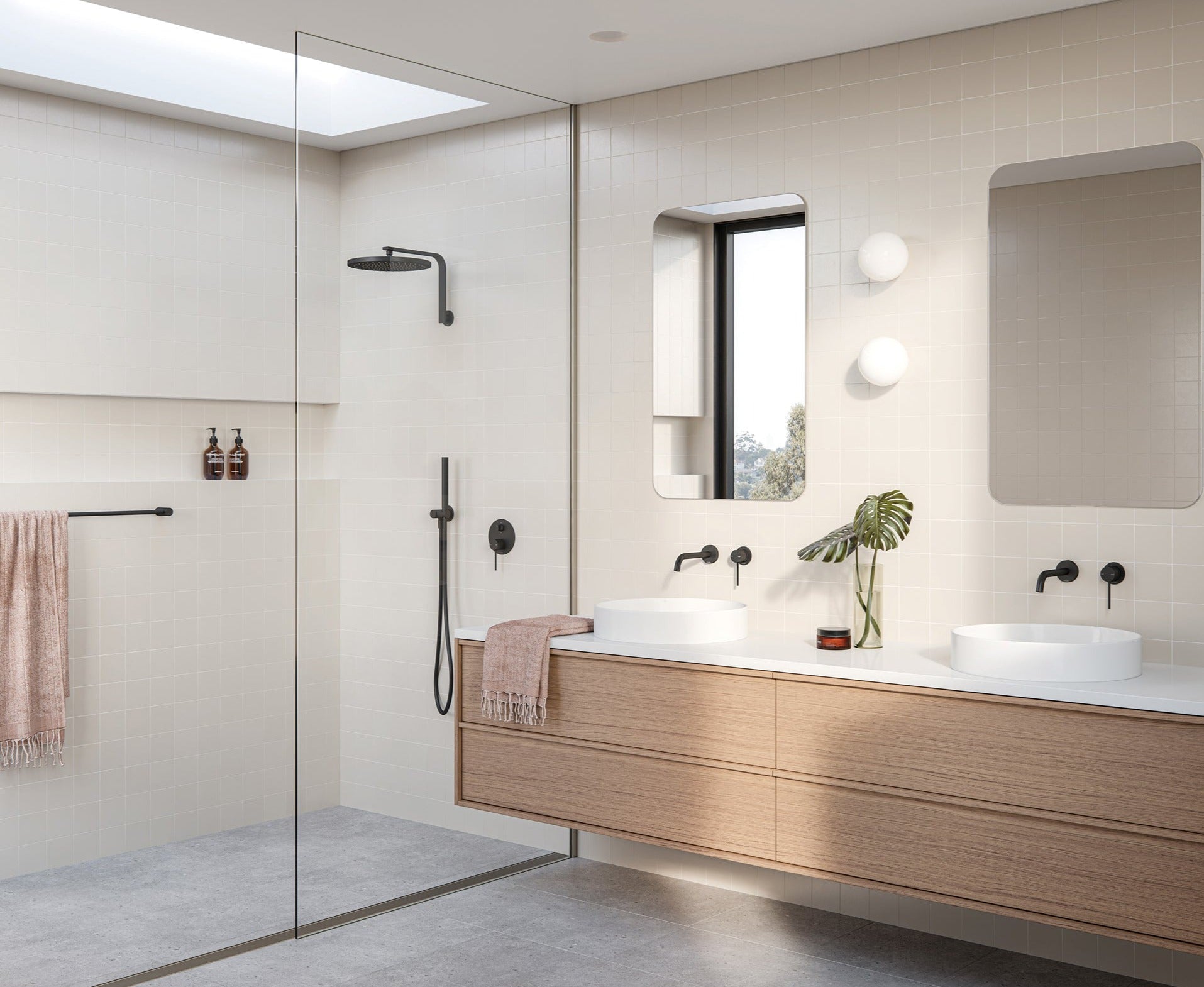 PHOENIX VIVID SLIMLINE SWITCHMIX SHOWER / BATH DIVERTER MIXER FIT-OFF AND ROUGH-IN KIT MATTE BLACK