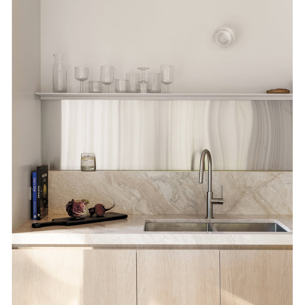 PHOENIX VIVID SLIMLINE PULL OUT SINK MIXER 397MM BRUSHED NICKEL