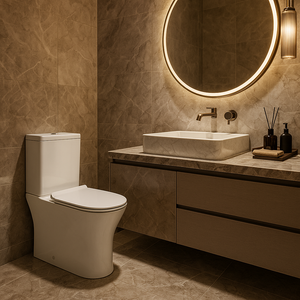 Luxury bathroom interior featuring Verotti Urban Life back-to-wall toilet suite in elegant modern setting