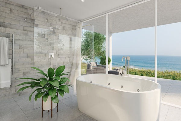 DECINA M-SERIES FRAMELESS FREESTANDING PANEL CLEAR GLASS BRUSHED NICKEL